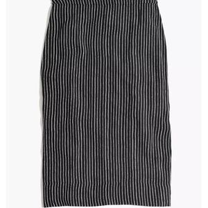 Madewell Striped Side-Slit Midi Skirt, Sz 8